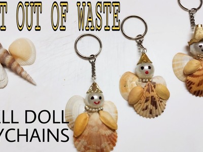 SHELL DOLL KEYCHAINS || BEST OUT WASTE SHELL CRAFT FOR KIDS BY MRS HOME