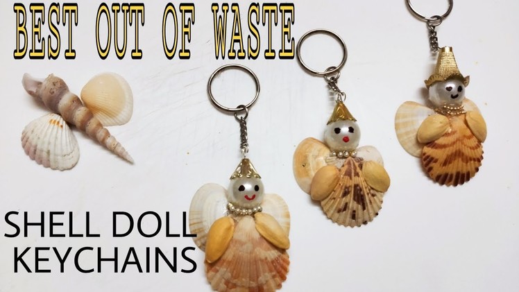 SHELL DOLL KEYCHAINS || BEST OUT WASTE SHELL CRAFT FOR KIDS BY MRS HOME