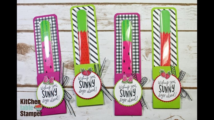 Stampin' Up! Sunny Days Nail FIle Pouch, great for CRAFT FAIRS, with Kitchen Table Stamper
