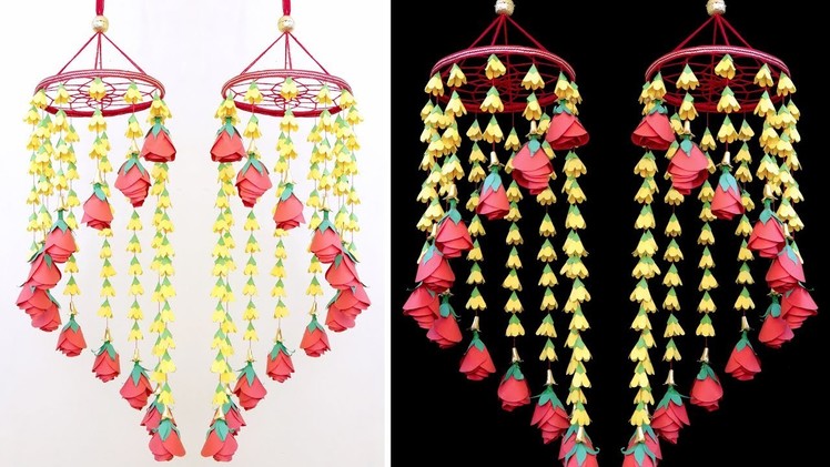 WOW !!! Beautiful Paper Jhumar || Wall Hanging Craft Idea || DIY Room Decor Idea
