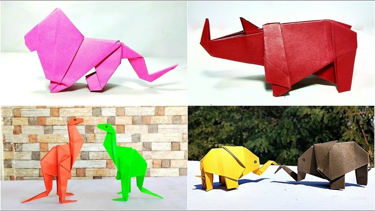 4 Easy Paper Wild Animals || Origami Wild Animals || DIY