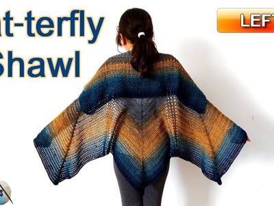 Batterfly Shawl - Crochet Shawl Tutorial - Left handed