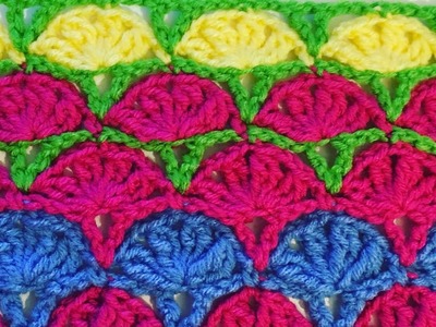 Crochet multi color pattern for blanket