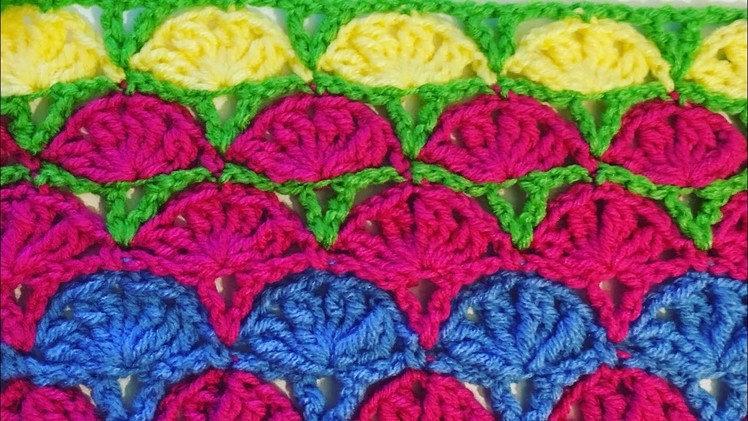 Crochet multi color pattern for blanket