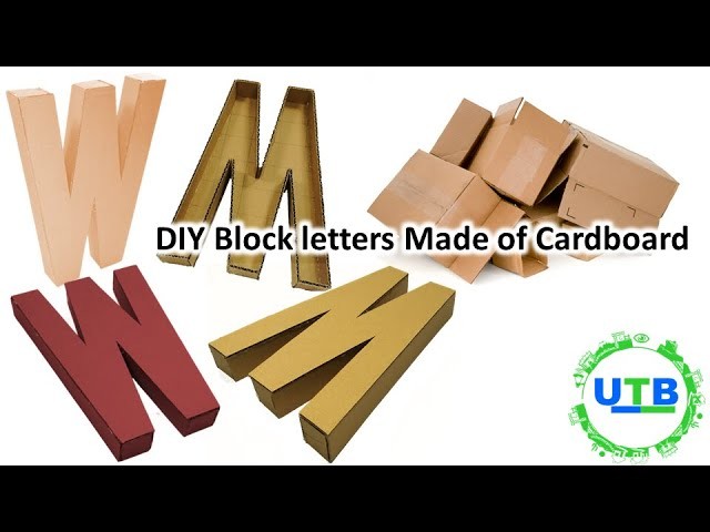 DIY Block Letters Made Out of Cardboard | How to Make 3D Letters Out of Cardboard | Letters W