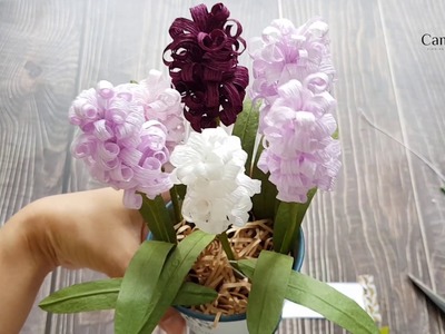 DIY Paper hyacinth flowers - How to make crepe paper Hyacinth EASY