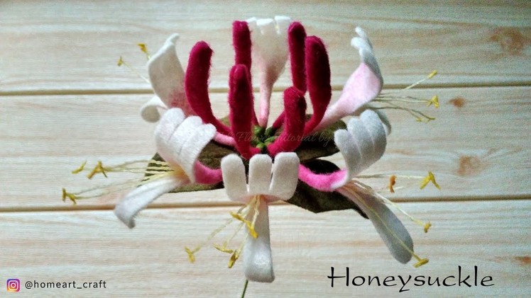 Felt Flowers DIY  - How to Make Honeysuckle Felt Flower- Tutorial felt