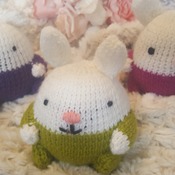 Hand knitted ball bunny soft toy