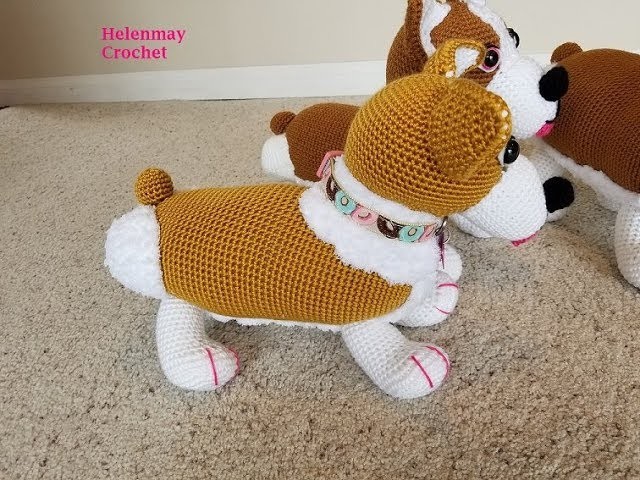 Helenmay Crochet Amigurumi Corgi Dog Part 2 of 4 DIY Video Tutorial