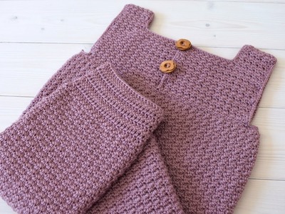 How to crochet baby. children's textured dungarees - The Rowen Dungarees