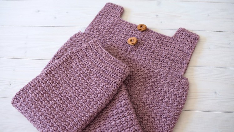 How to crochet baby. children's textured dungarees - The Rowen Dungarees