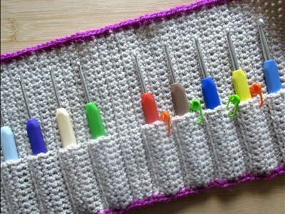 How to make crochet hook case holder wallet tutorial for beginners  - Happy Crochet Club