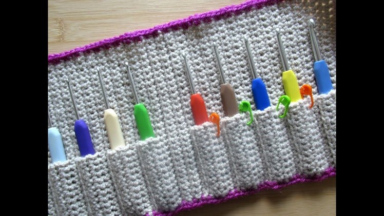 How to make crochet hook case holder wallet tutorial for beginners  - Happy Crochet Club