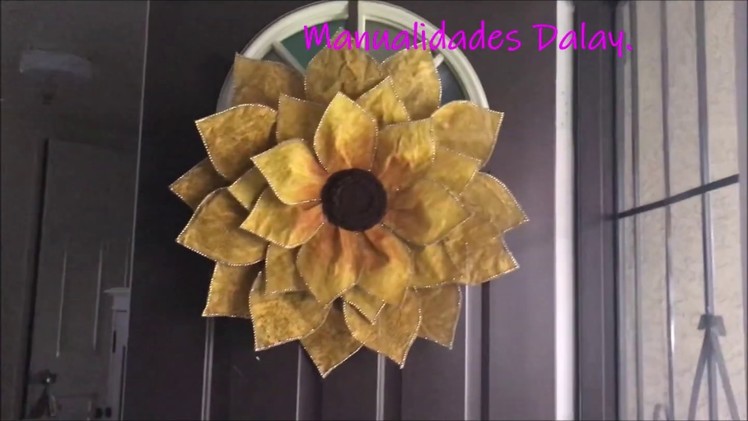 How to make sunflower yute flower(Como hacer un girasol grande) crafts tutorial