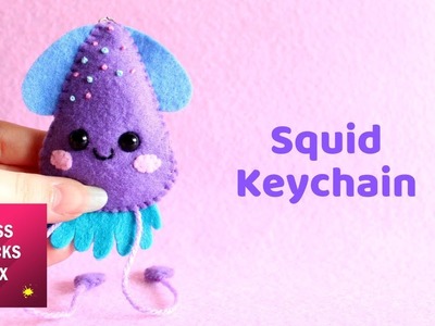 Kawaii Squid Felt Keychain Plush DIY Tutorial