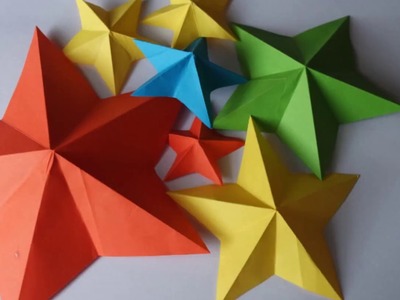 ORIGAMI EASY DIY STARS | How to make a 3D paper star | Tuto origami: étoile