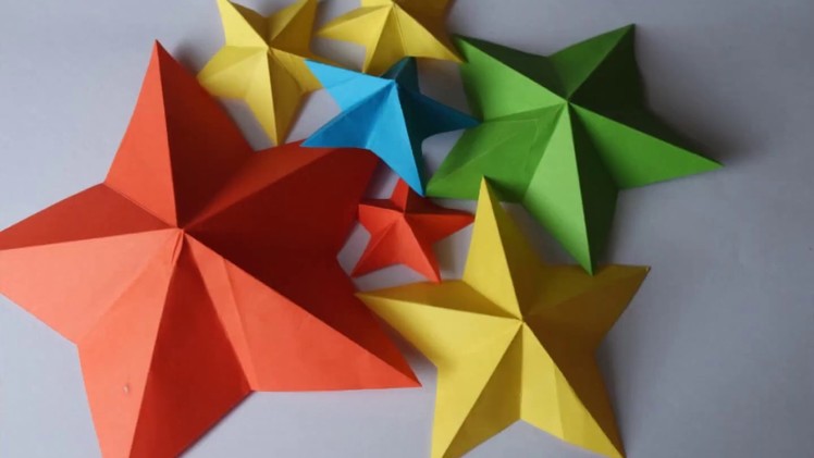 ORIGAMI EASY DIY STARS | How to make a 3D paper star | Tuto origami: étoile