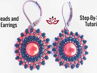 Pearls and Seed Beads Classic Earrings - Tutorial. How to make DIY beaded earrings?