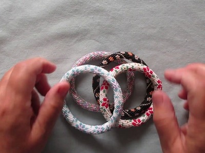 Peyote with a twist - not crochet. Joining to make a bangle part 3. Patterns. 