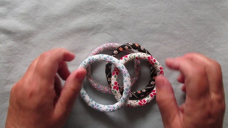 Peyote with a twist - not crochet. Joining to make a bangle part 3. Patterns. 