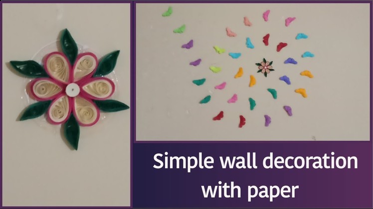 Simple wall decaration with paper|DIY Rom Decor Ideas|Wall decor with butterfly|Origami butterfly