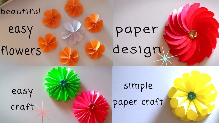 4 easy paper flowers | flower making | diy paper craft