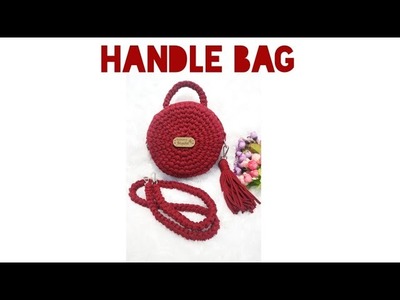 Crochet handle bag || Crochet bag strap with T-shirt yarn