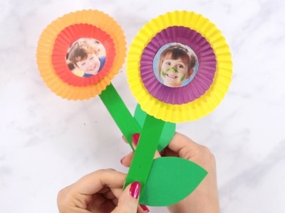 Cupcake Liner Flower Craft for Kids - simple Mothers day craft for kids