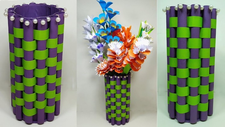 DIY Easy Paper Flower Vase - Beautiful Paper Craft - Flower Vase - Abigail Paper Crafts