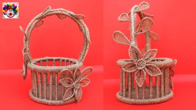 DIY Jute and Newspaper Flower Basket || Jute new craft idea || art and craft