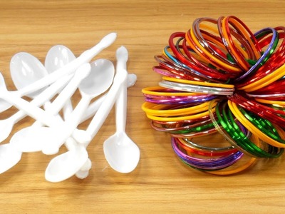 DIY Plastic spoon & Old bangles reuse idea | DIY art and craft | DIY HOME DECO
