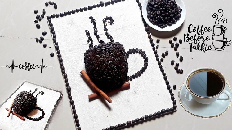 Easy DIY craft with coffee beans