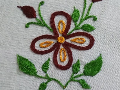 Easy flower hand embroidery || how to stitch  easy flower || Needle craft: tatting and sewing