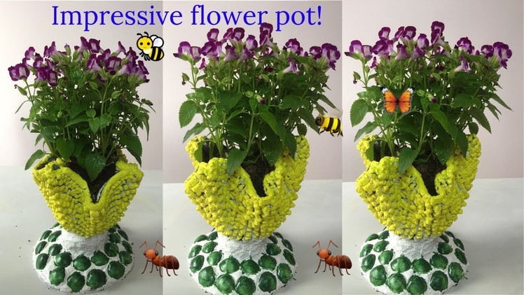 Great Idea Cement Craft  - Turn rags into beautiful flower pots