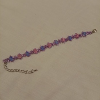 Handmade Diamond Shape Bracelet Pink Blue Purple
