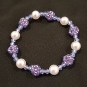 Handmade White Pearl Beaded Ball Bracelet