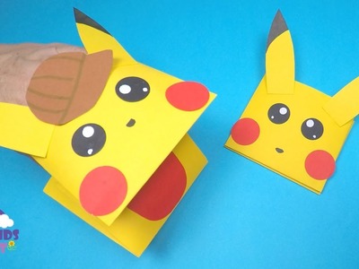 How to Make a Paper Pikachu Hand Puppet | Paper Craft for Kids