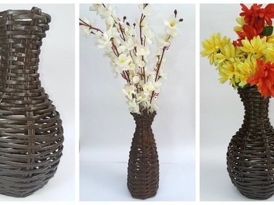How to make easy Newspaper vase| Paper flower vase | Newspaper craft ideas
