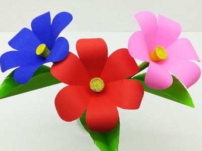 How To Make Flower With Color Paper | DIY Paper Flower Craft