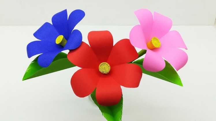 How To Make Flower With Color Paper | DIY Paper Flower Craft