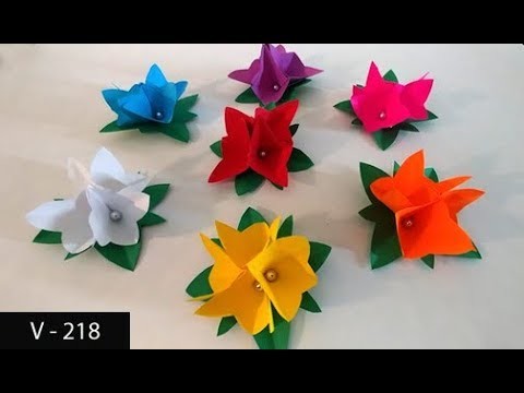 How to Make Paper Flowers for Birthday Card | Easy Flower Craft to Decorate Birth Day Gift Box