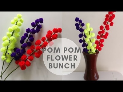 How To Make Pom Pom Flower Bunch | DIY | Wool Craft