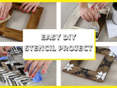 How To Stencil Wood Picture Frames With Tile & Craft Stencils