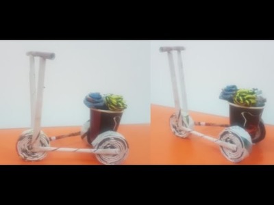Diy Newspaper Cycle Decorative Piece Newspaper Cycle Stand