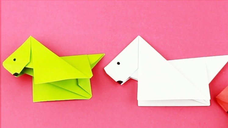 [NO GLUE Paper crafts] DIY How to Make An Easy Paper DOG. Origami Tutorial for Kids and Beginners