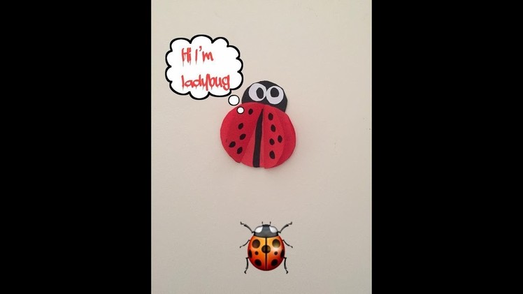 Paper craft , how to make ladybug ???? for kids . .