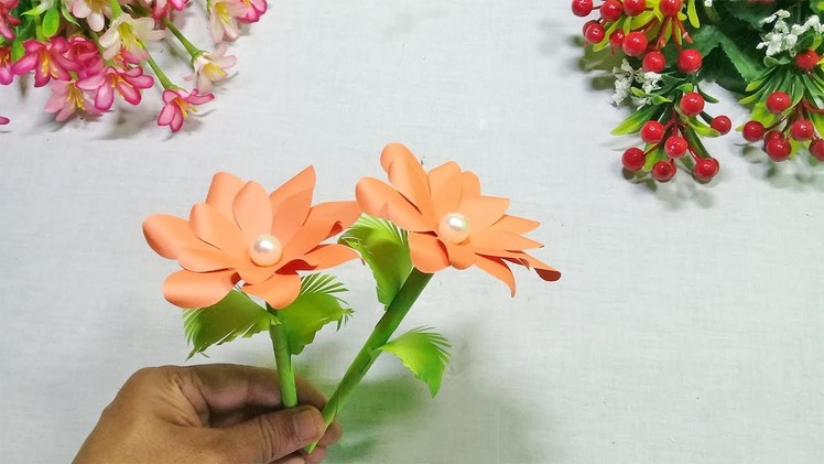 Paper flower DIY | How to make Flower With Paper | Paper Craft Ideas
