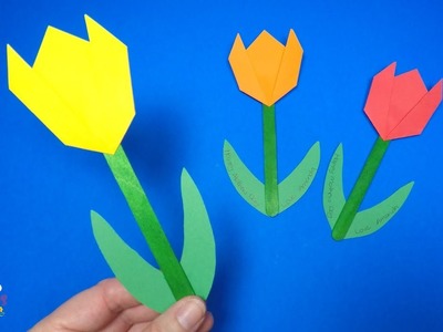 Paper Tulip Craft for Mothers Day | Easy Paper Tulip Craft
