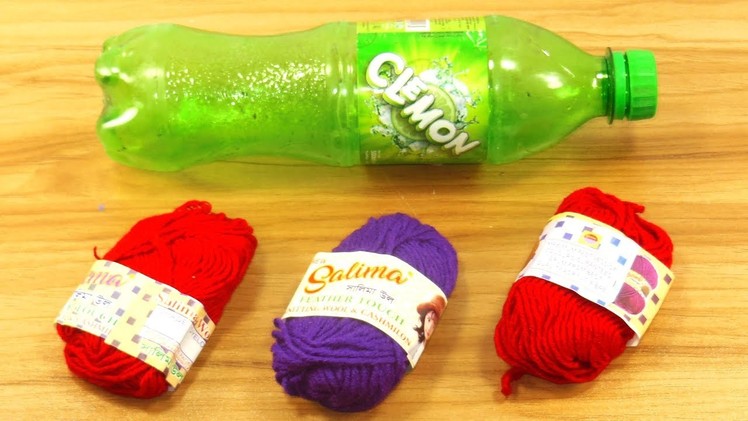 Plastic bottle & Woolen craft idea | best out of waste | plastic bottle reuse idea