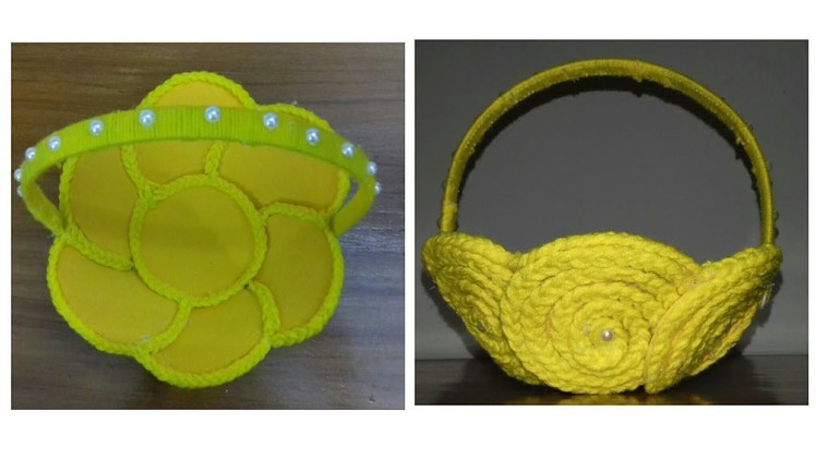 Waste material recycle craft.DIY.woollen craft.Foam sheet craft.Basket making.Home Decor.Art n craft